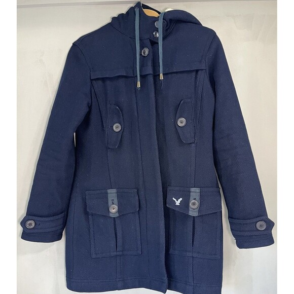 American Eagle Outfitters Blue Pea Coat - Picture 2 of 7